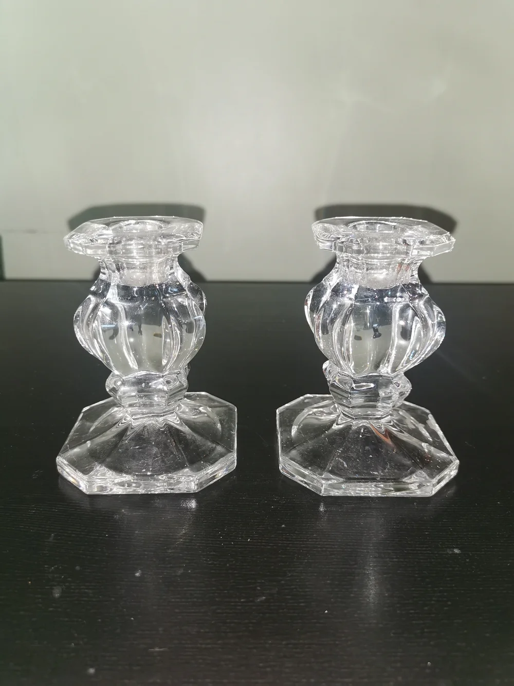 Vintage Pair of Gorham Germany Heavy Full Lead Crystal 4